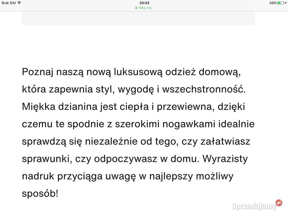 Spodnie Dzianinowe Damskie NIKE XS Szerokie Nowa Sól