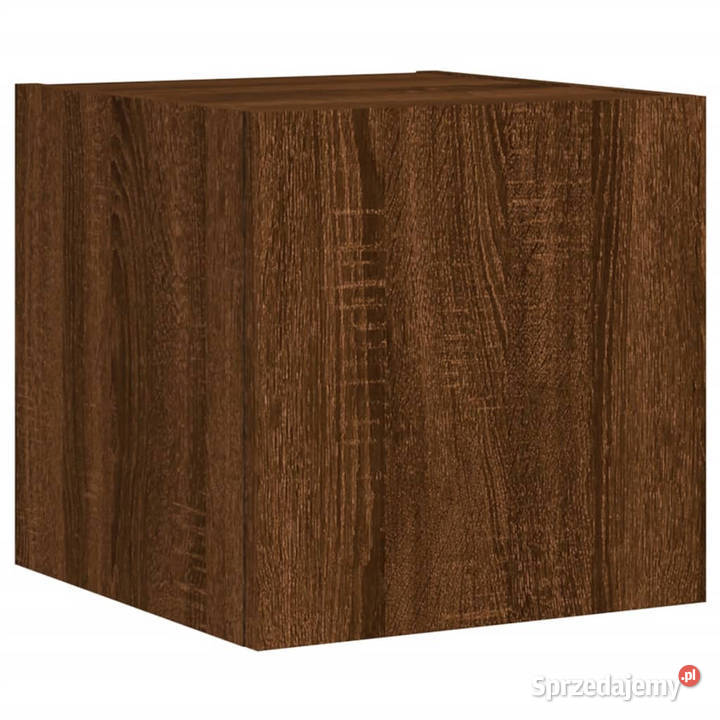 Ścienne szafki TV z LED 2 brązowy dąb 305x35x30 mazowieckie Warszawa