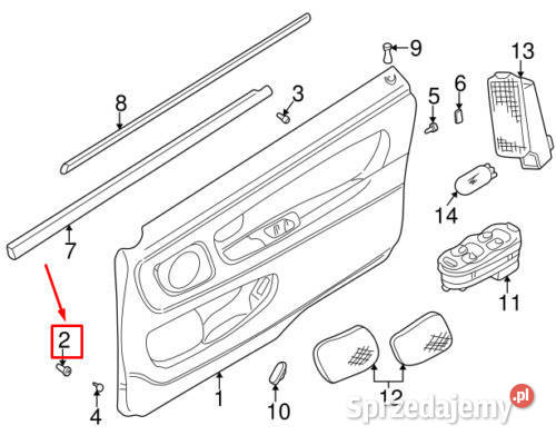 VOLVO S60 V70 XC70 gumka tuleja boczka tapicerki Bielany Wrocławskie