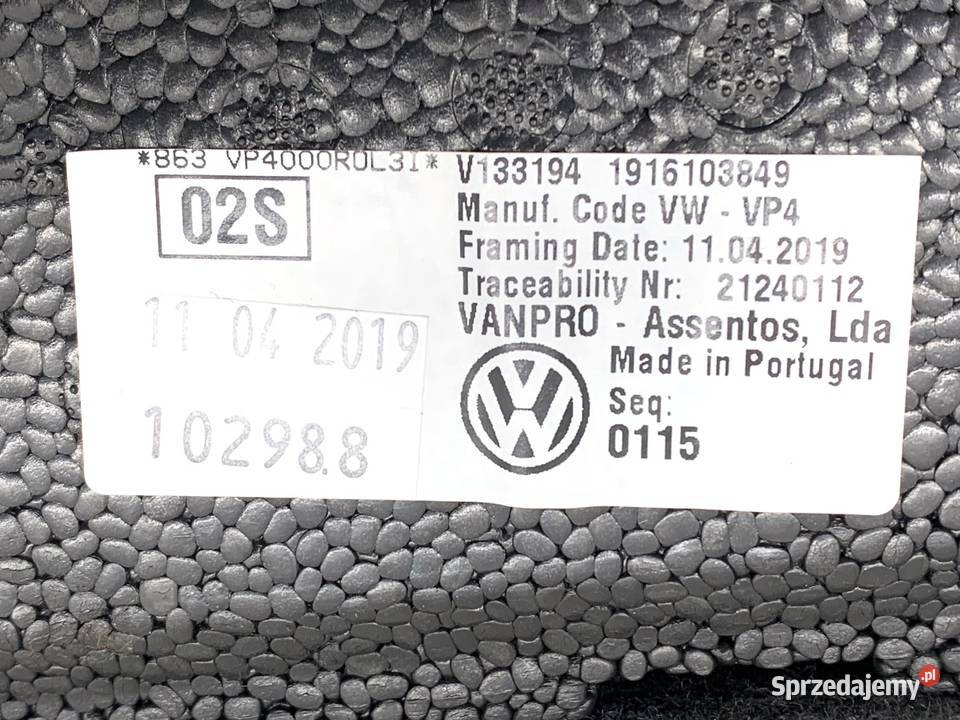 KANAPA DRUGI RZĄD VW TROC Crossover FOTEL osobowe