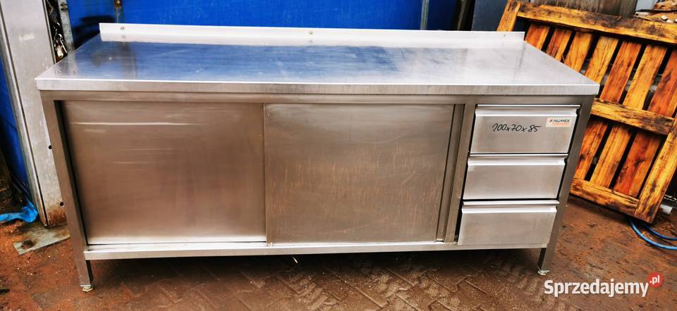 Stół roboczy drzwi suwane szuflady 200x70x85 Krotoszyn