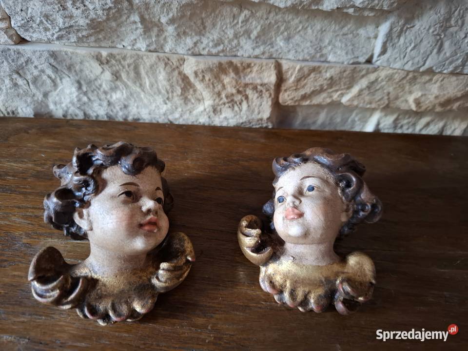 Aniołki Putto Amorki rzeźba z drewna Antyki, Sztuka, Kolekcje