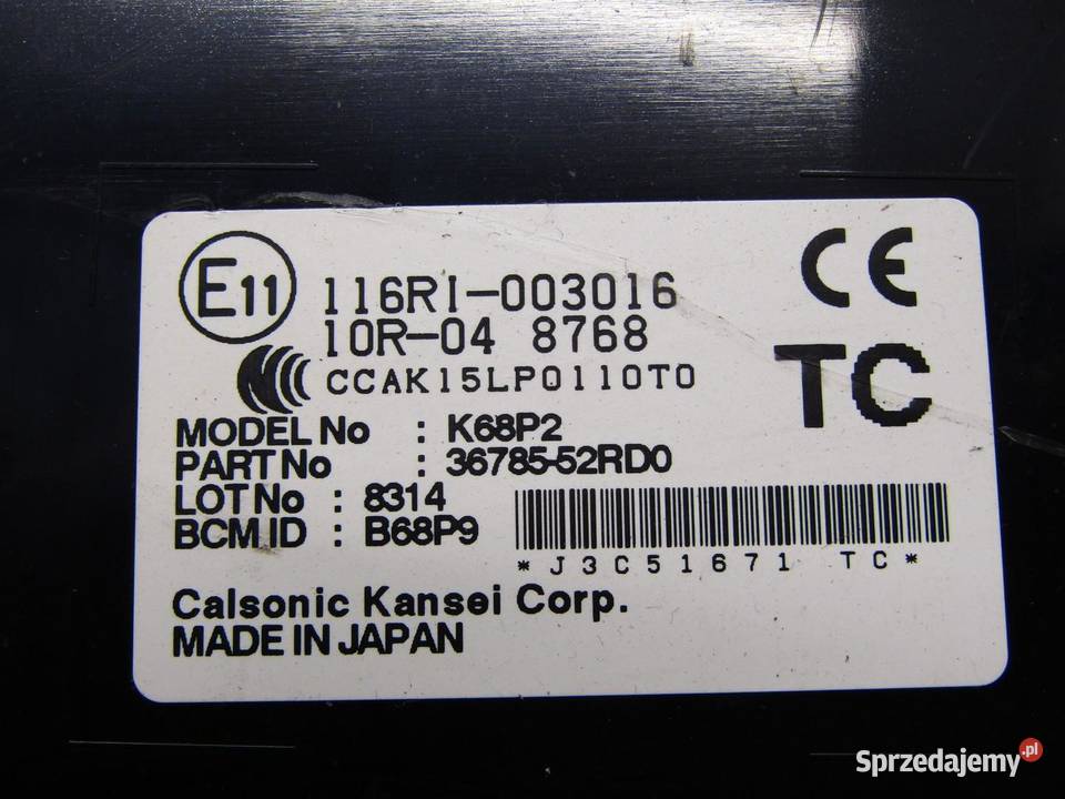 MODUŁ STEROWNIK SUZUKI SWIFT VI MK8 116R1003016 Komputery lubelskie