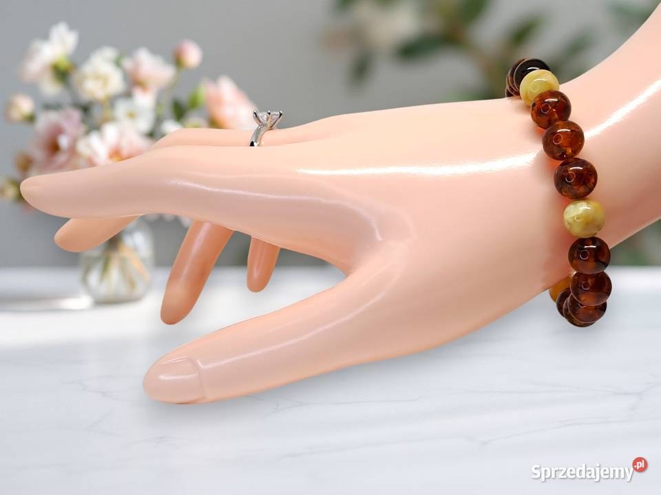 Bransoletka z bursztynu BURSZTYN bałtycki kulka Warszawa