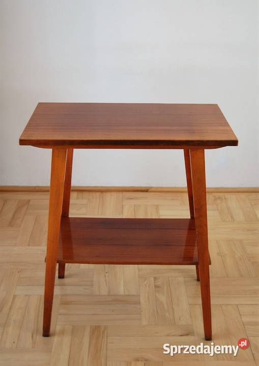 Stolik pod radio i TV PRL modernizm mahoń Stoły, krzesła, biurka Lublin