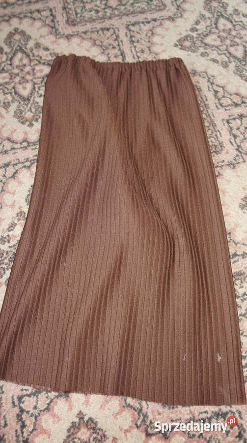 plisowana nowa spódniczka damska XLbrązowa Bez wzoru