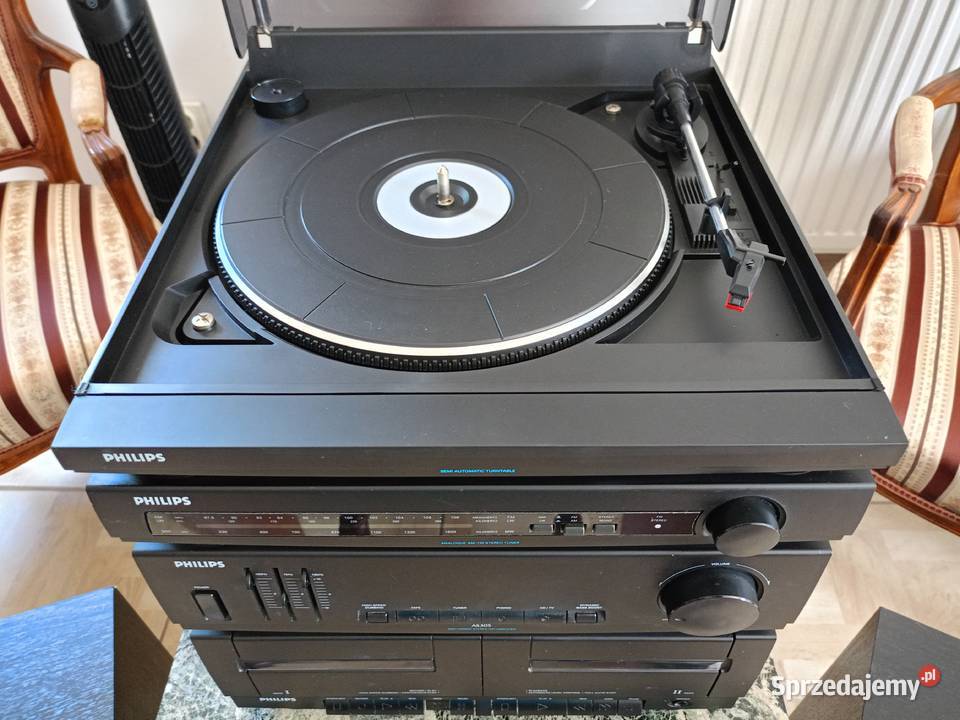 Wieża PHILIPS z Gramofonem i Kolumnami Vintage Drawski Młyn