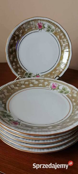 Sześć Talerzyków Róża w Brązie PRL Wałbrzych sprzedam