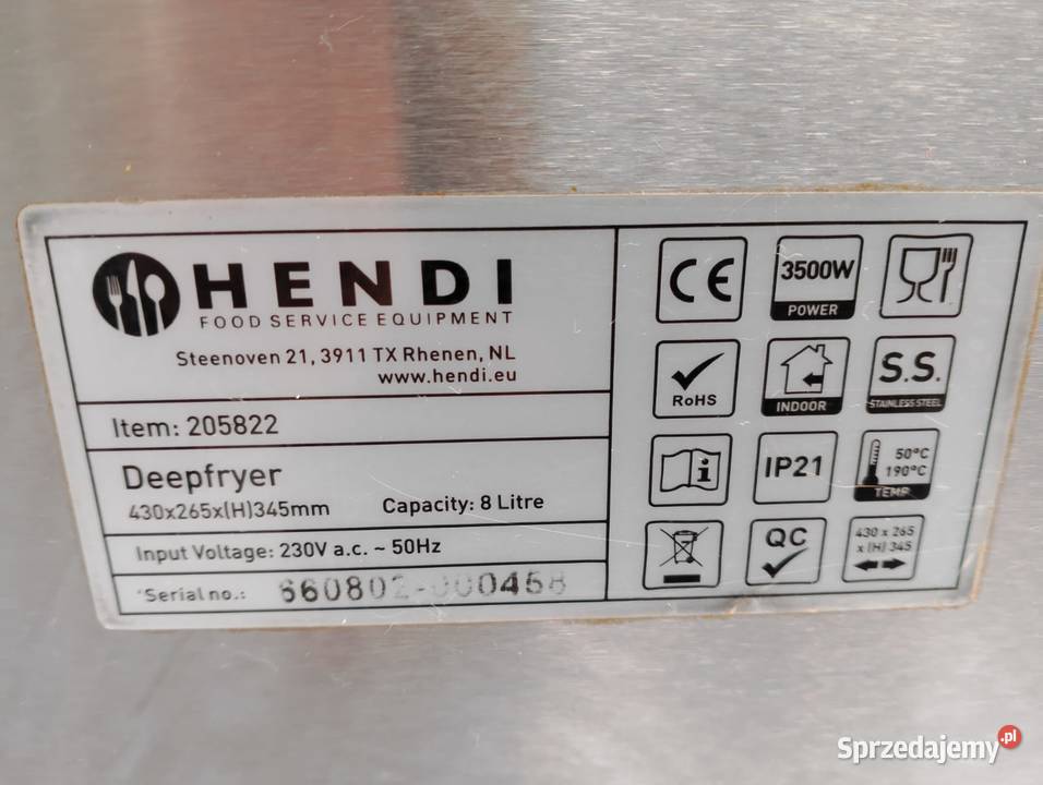 Frytownica  Hendi Kitchen Line 8 l 205822 dolnośląskie Wrocław