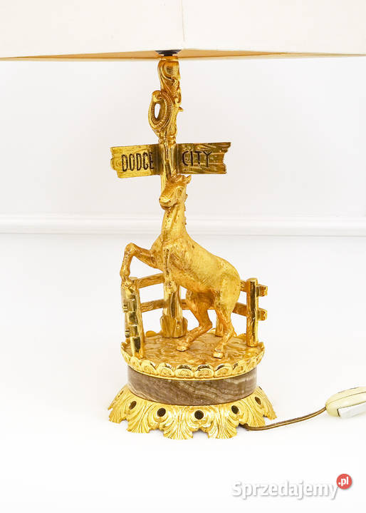 Mosiężna lampa stołowa KOŃ FRANCJA VINTAGE 2 poł Kalisz sprzedam