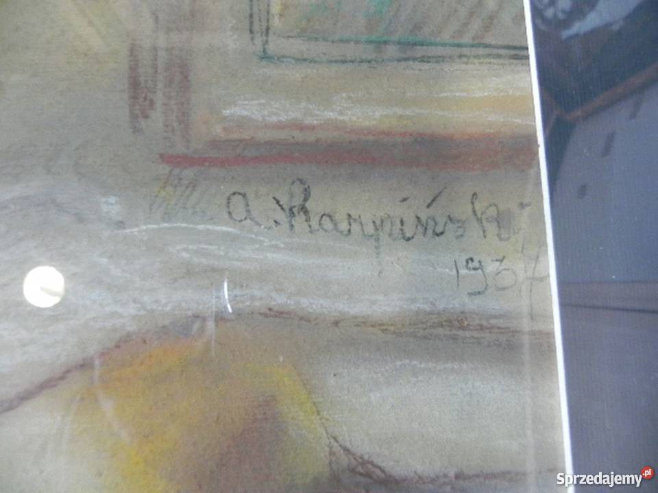 Pastel na papierze Alfons Karpiński Sygnowany Opole