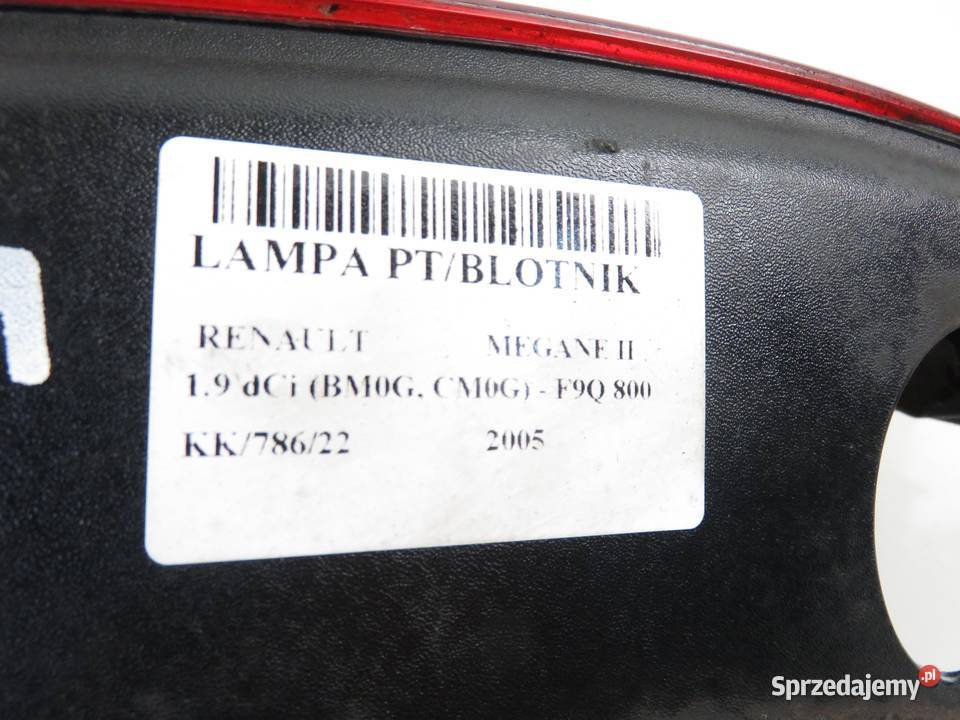 LAMPA PRAWA TYLNA RENAULT MEGANE II 8200073237 małopolskie