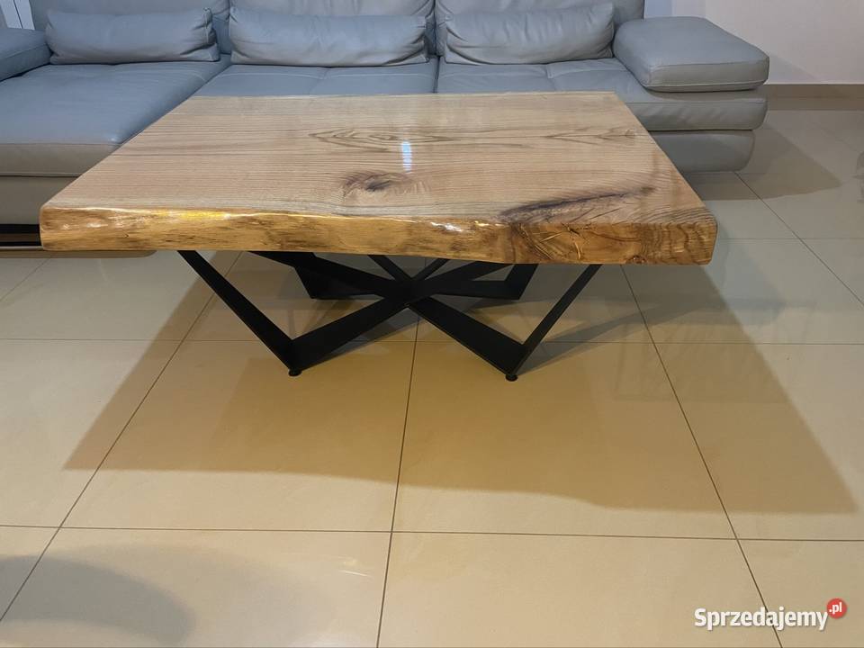 Stół monolit jesion 200 x 104 z żywicą Przysucha