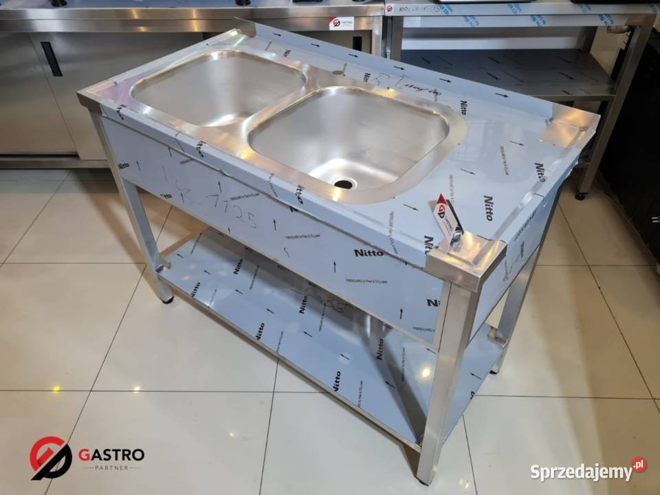 Zlew gastronomiczny 2 komorowy z półką Gastronomia Ostrów Wielkopolski