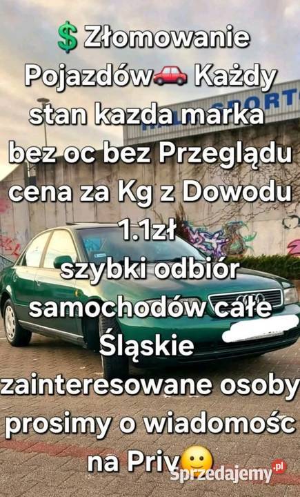 Złomowanie Pojazdów 11zl szybkoi sprawnie śląskie Bytom