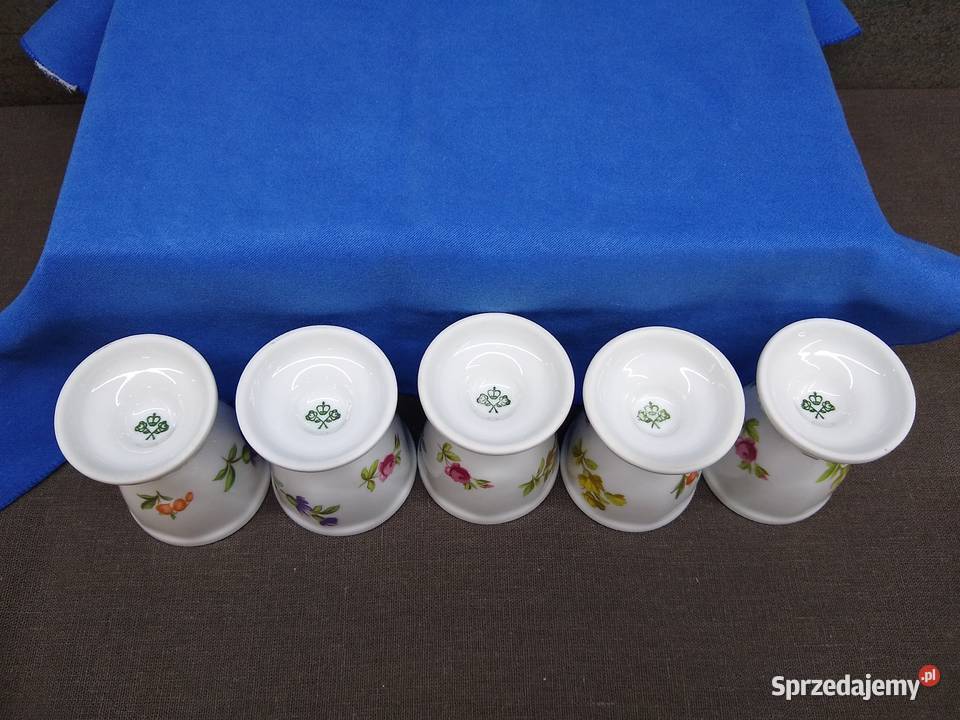 Kieliszki jajka Rosenthal Biała Sommerstrauss Porcelana i szkło Kalisz