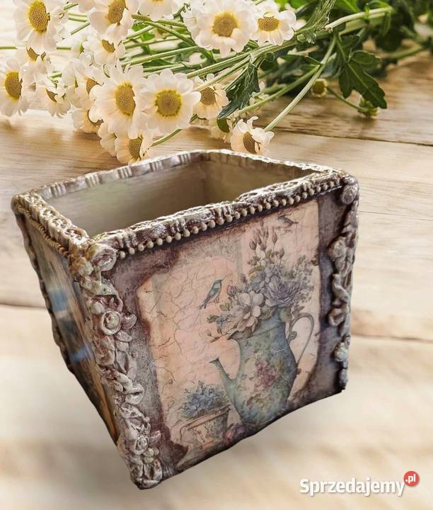 Pudełko pojemnik na drobiazgi handmade decoupage Warszawa