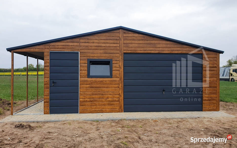 Garaż Blaszany 55x6m Wiata 1m Brama Uchylna Poznań