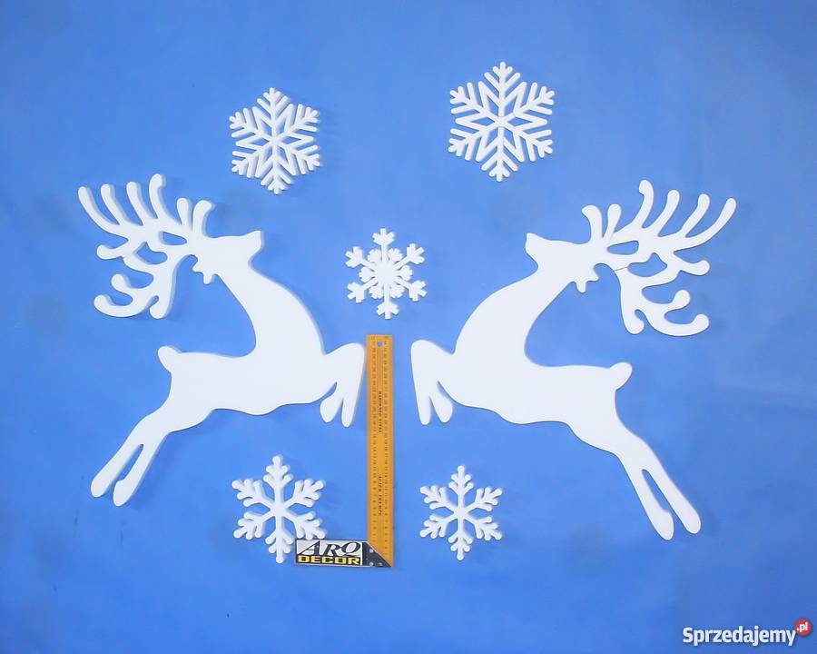 Dwa Renifery 49 Śnieżynki