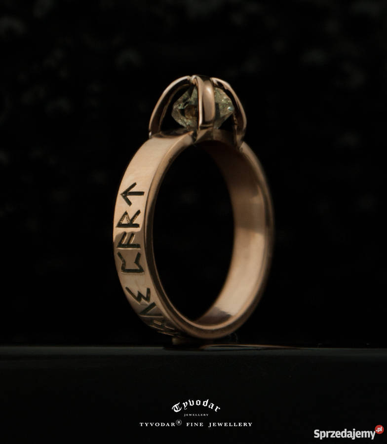 PIERŚCIONEK ZARĘCZYNOWY Z RUNAMI TYVODAR Warszawa sprzedam