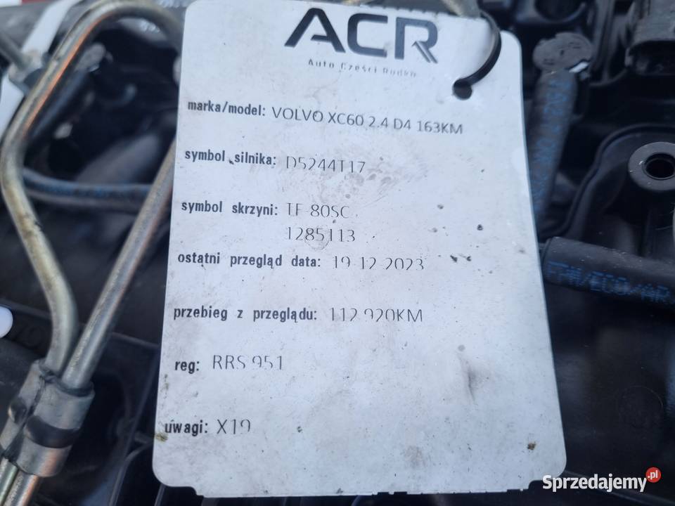 SILNIK KOMPLET Volvo V70 III 24 D D4 DIESEL 163 Janów sprzedam