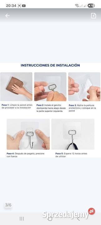 12x Haczyki Wieszaki Przezroczyste samoprzylepne Domaszczyn