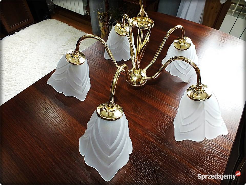 Złoty Żyrandol do salonu Piękna Lampa wisząca lubuskie sprzedam
