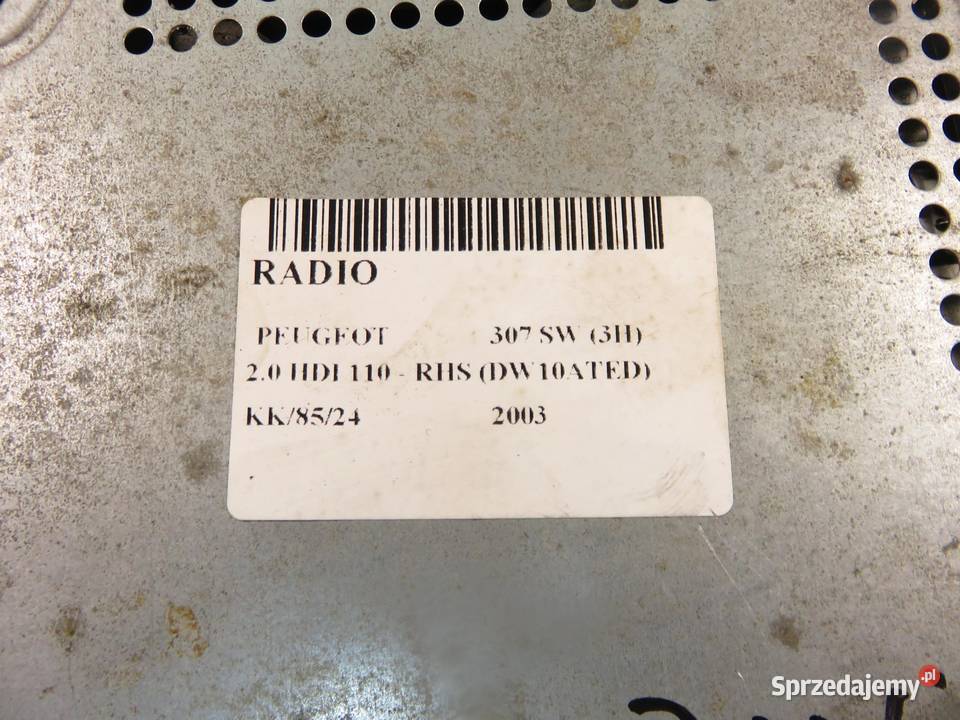 RADIO PEUGEOT 307 SW 3H 96488013XT