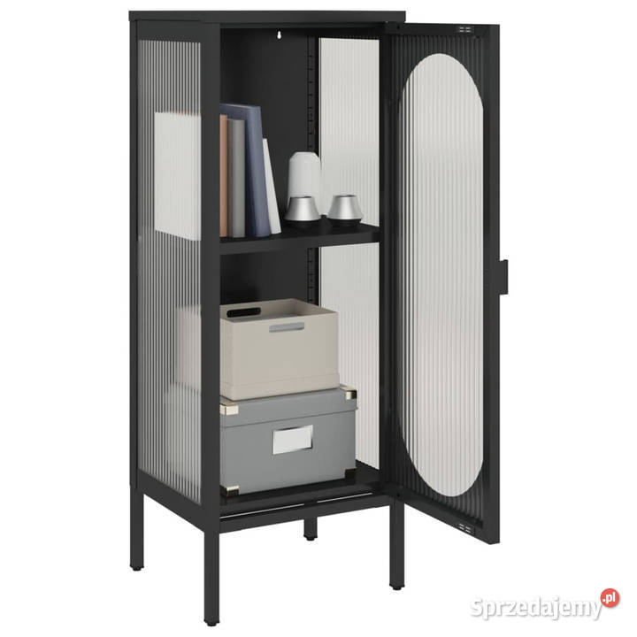 Szafka czarna 40x35x105 szkło i stal WM352999 Warszawa