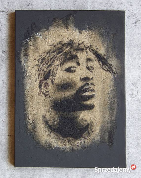 Tupac Obraz na piasku ręcznie malowany 2pac Sandomierz