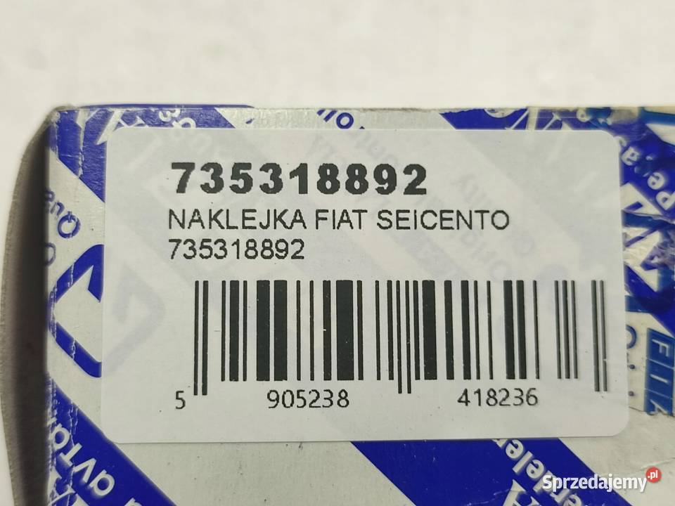 NAKLEJKA DRZWI LEWYCH FIAT SEICENTO 19982010