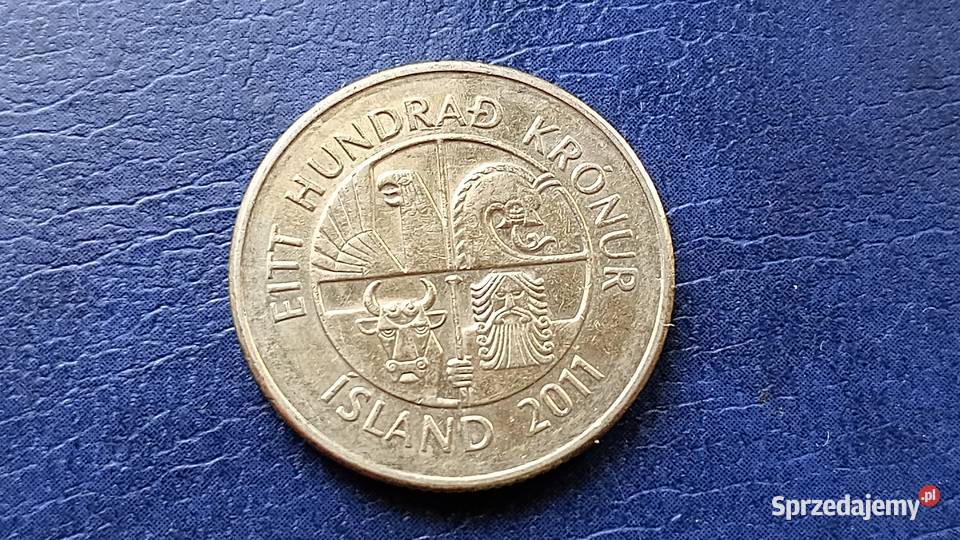 Stare monety 100 koron 2011 Islandia Antyki, Sztuka, Kolekcje Lesko