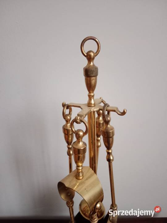 Mosiężny zestaw kominkowy Miejsce Piastowe sprzedam