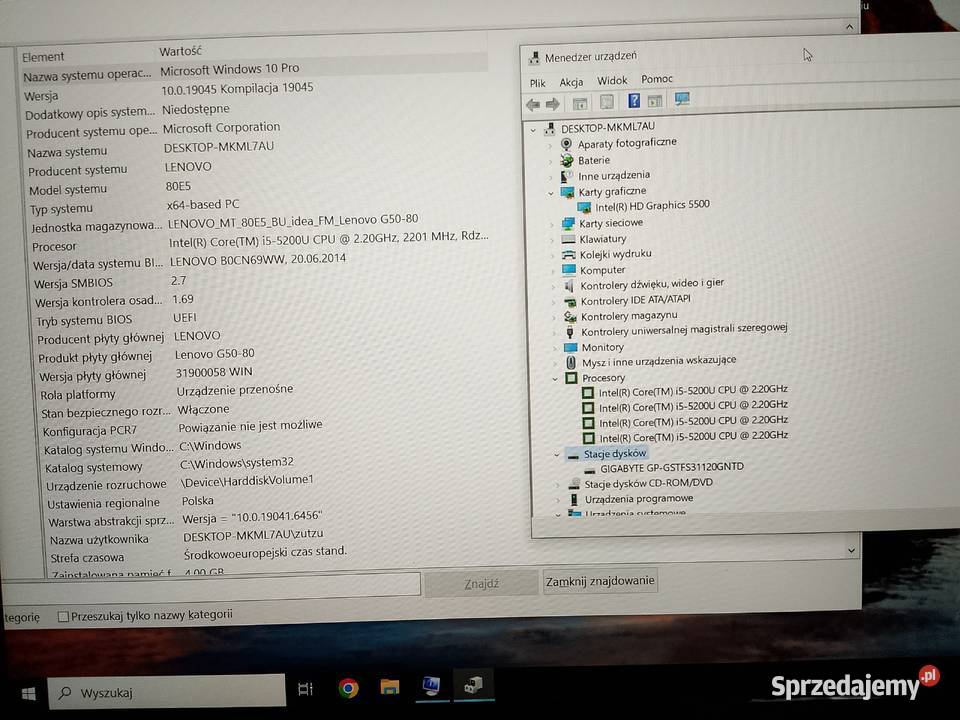 Lenovo G5080 I5 SSD Full HD Rymanów