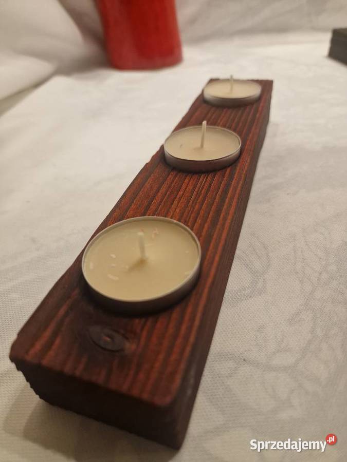 Świecznik świerkowy opalany Shou Sugi Ban Sępopol