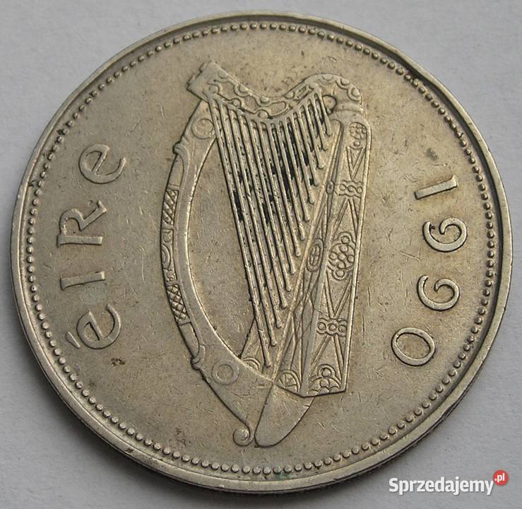 IRLANDIA 1 FUNT 1990 JELEŃ Numizmatyka łódzkie Łódź