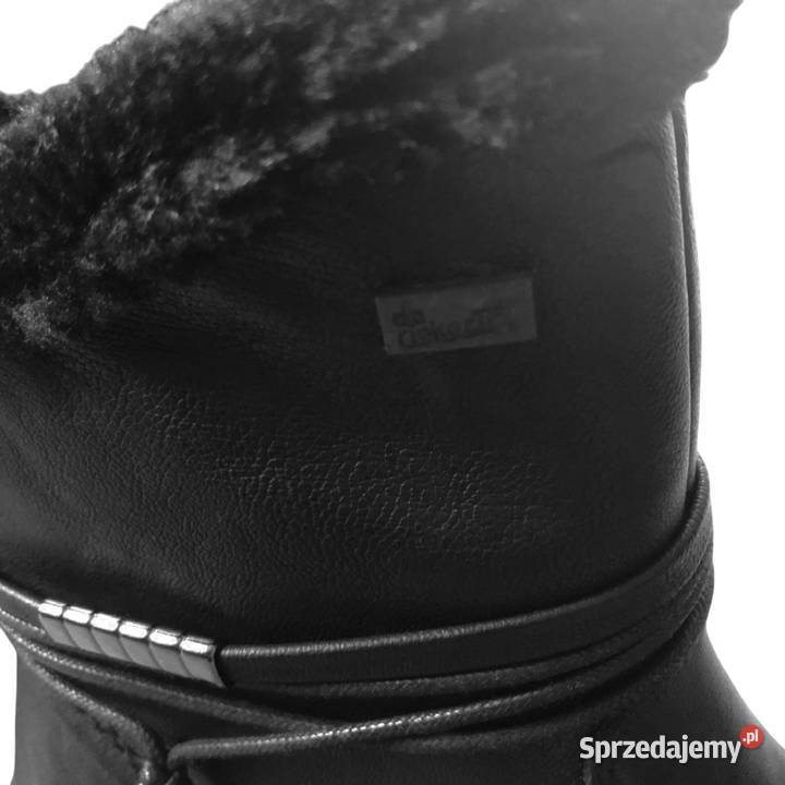 Ocieplane skórzane botki Rieker37 Kozaki Skarżysko-Kamienna