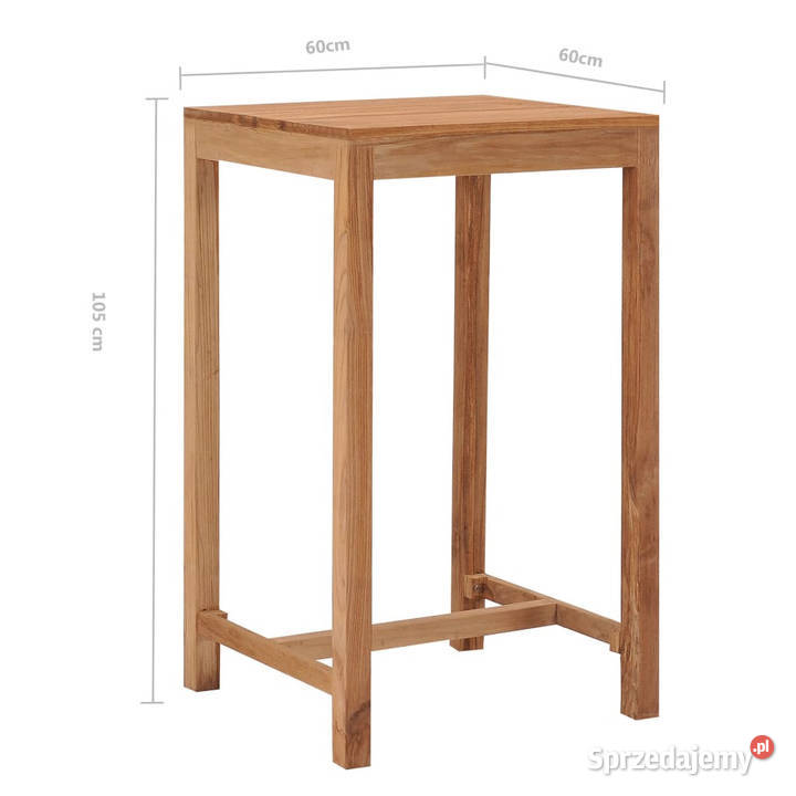 Stolik barowy do ogrodu 60x60x105 lite drewno Ogród Warszawa