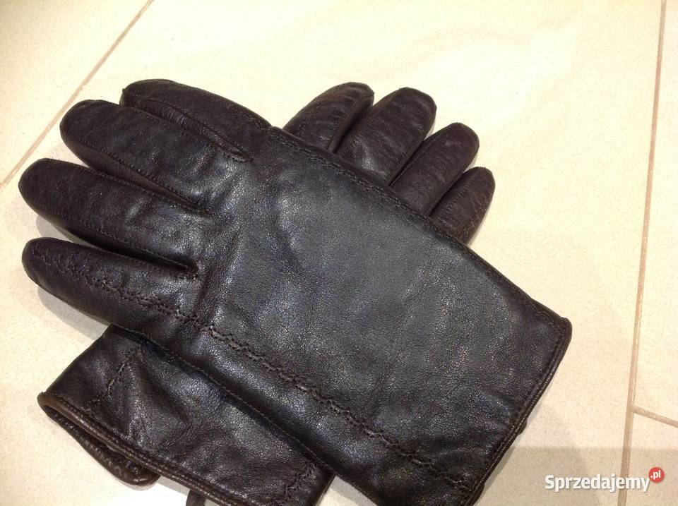 Rękawiczki Zimowe Skórzane Brązowe Kożuszek lubuskie Nowa Sól sprzedam