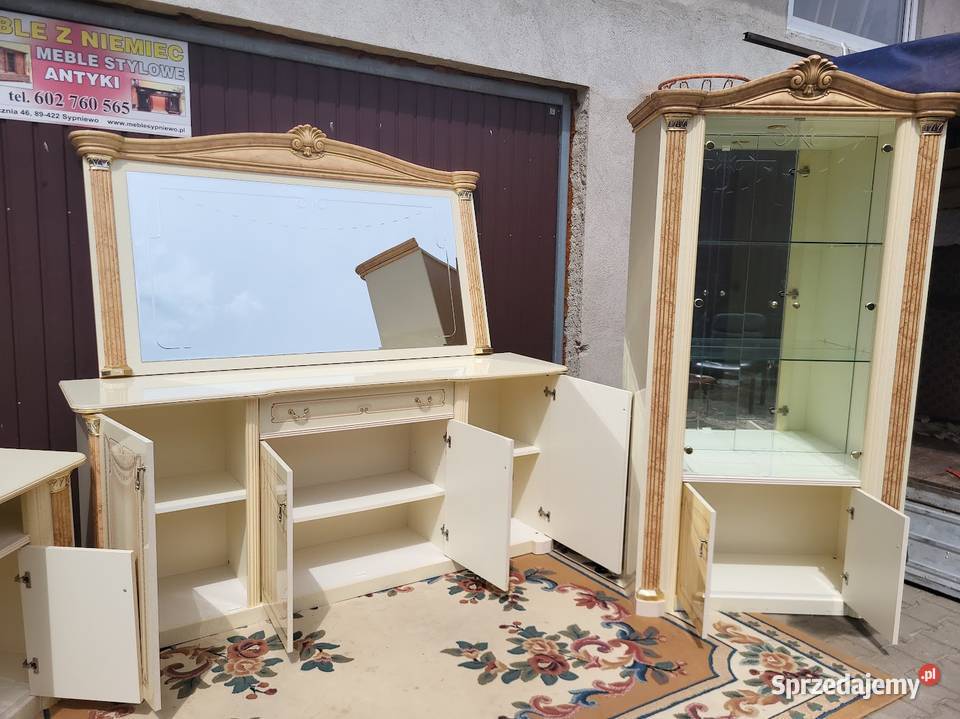 Komplet mebli włoskich komoda witryna lustro 50cm Sypniewo