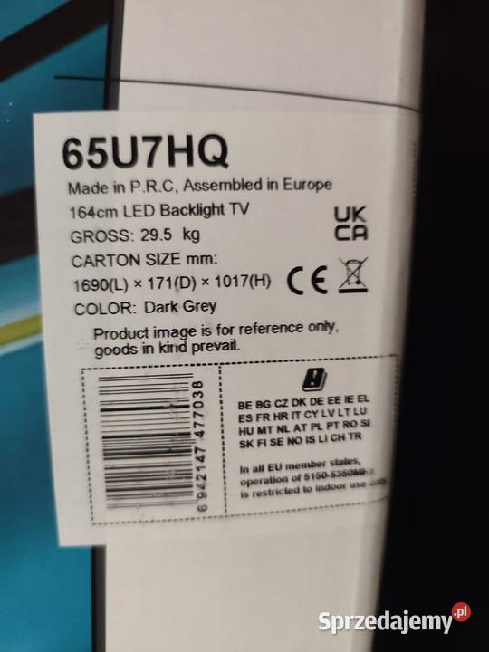 Telewizor Hisense 65u7hq LED 4k 120hz LED Swarzewo