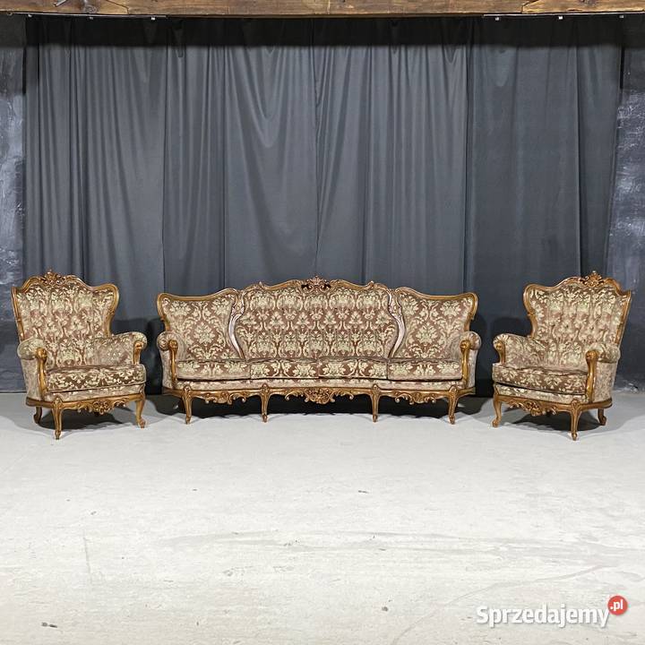 Barokowy komplet wypoczynkowy sofa czteroosobowa Gryfice