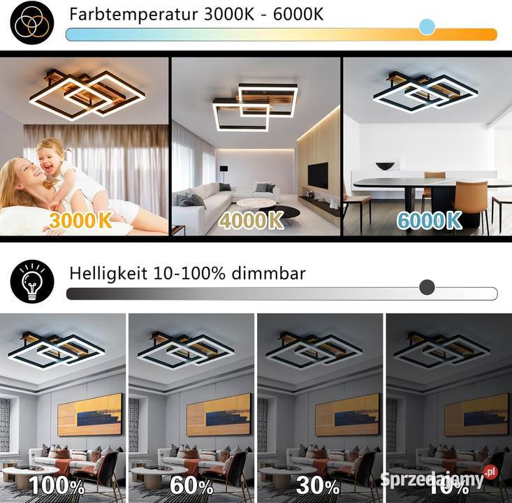 SEATAIN drewniana Lampa sufitowa LED 40W