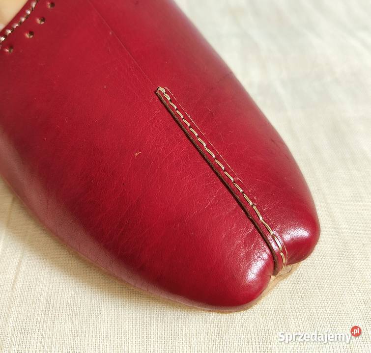 Czerwone skórzane buty balerinki 39 skóra orient Szczecin