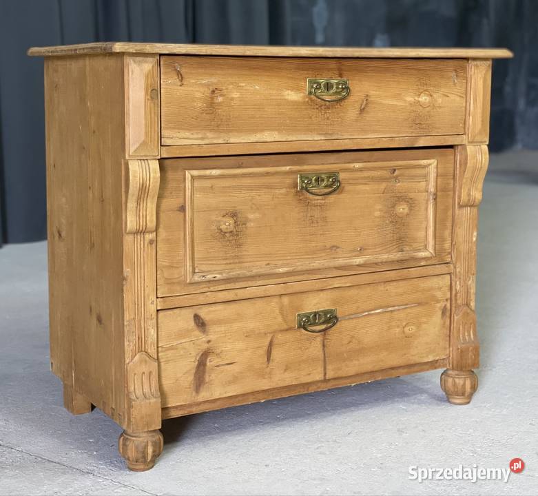Rustykalna komoda sosnowa 3 szuflady lite drewno Budno