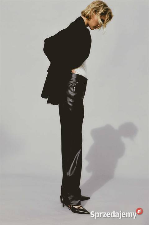 spodnie skóra ekologiczna HM