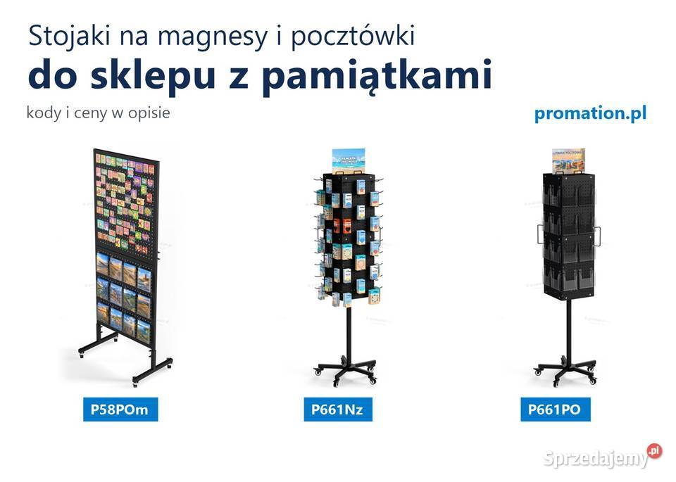 Stojaki na magnesy breloki i pocztówki do sklepu