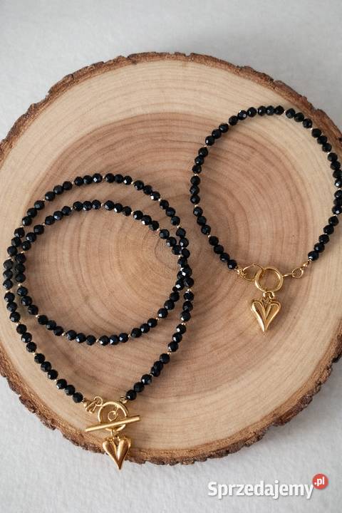 Zestaw naszyjnik bransoletka czarny agat małopolskie Zielonki sprzedam