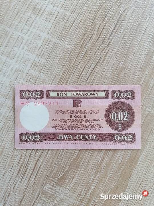 Bon Towarowy PRL 1979 Wrocław