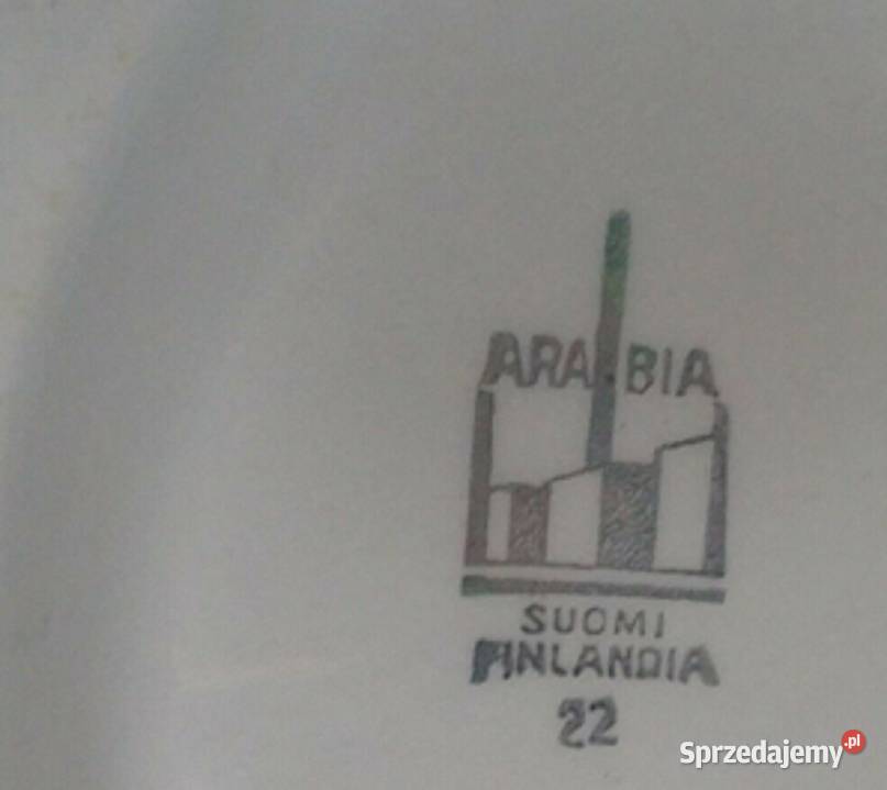 AntykSosjerka PorcelanaArabia FinlandiaSygnatura Porcelana i szkło pomorskie